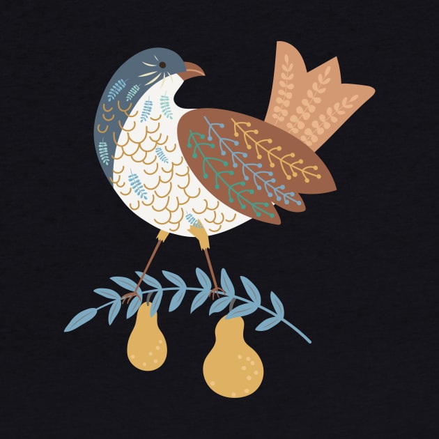 Folk Art Partridge and Pears by SWON Design